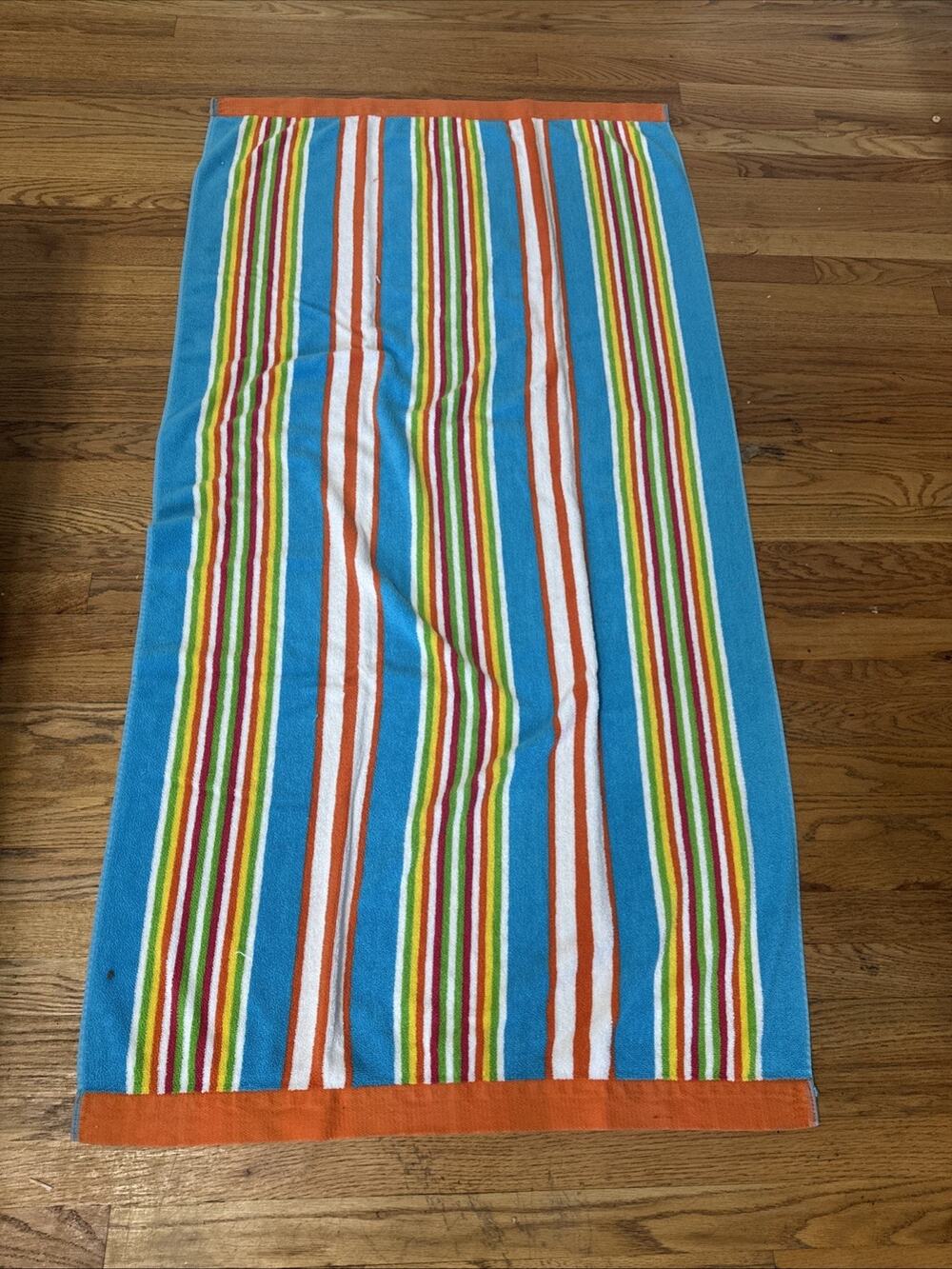 VTG Lauren Ralph Lauren Beach Pool Towel Striped Multicolor Regatta EUC